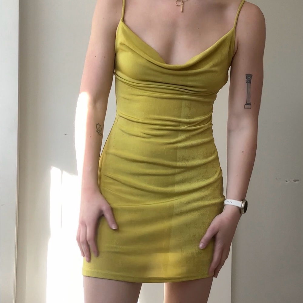 Chartreuse Mini Dress